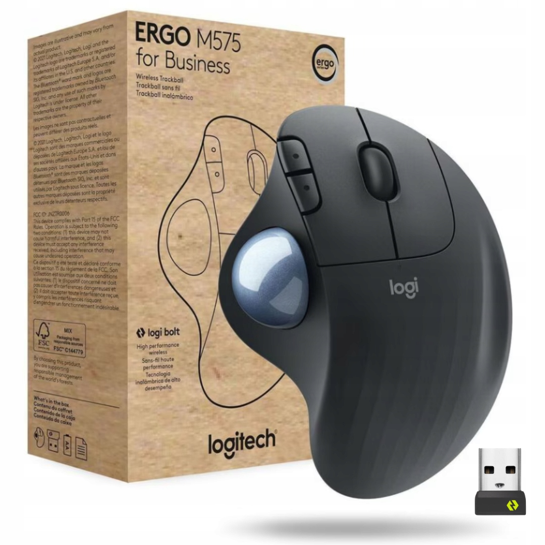 Bezdrátová myš Logitech M575 Ergo for Business 2,4 GHz Ergonomická