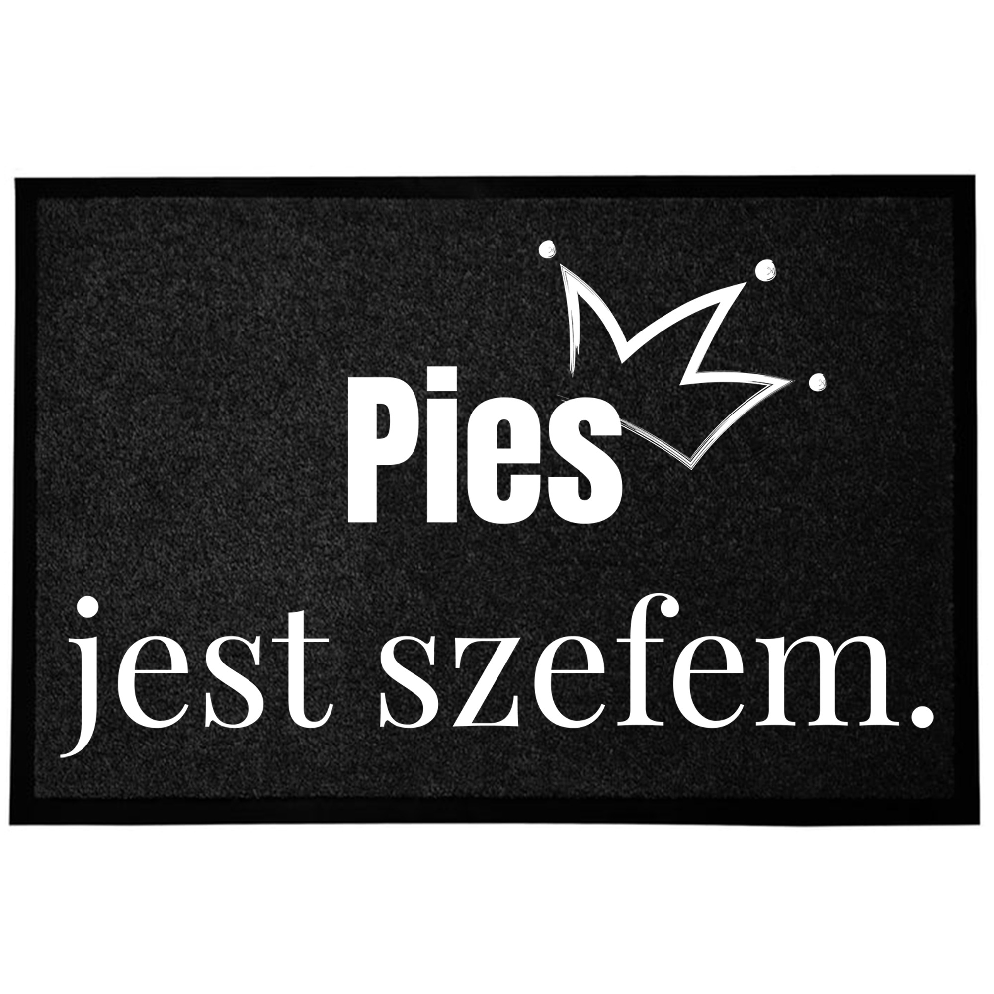 Vchodová Stěračka Černá 40x60 cm Zábavná Pod Dveře S Humorem Pes Šéf