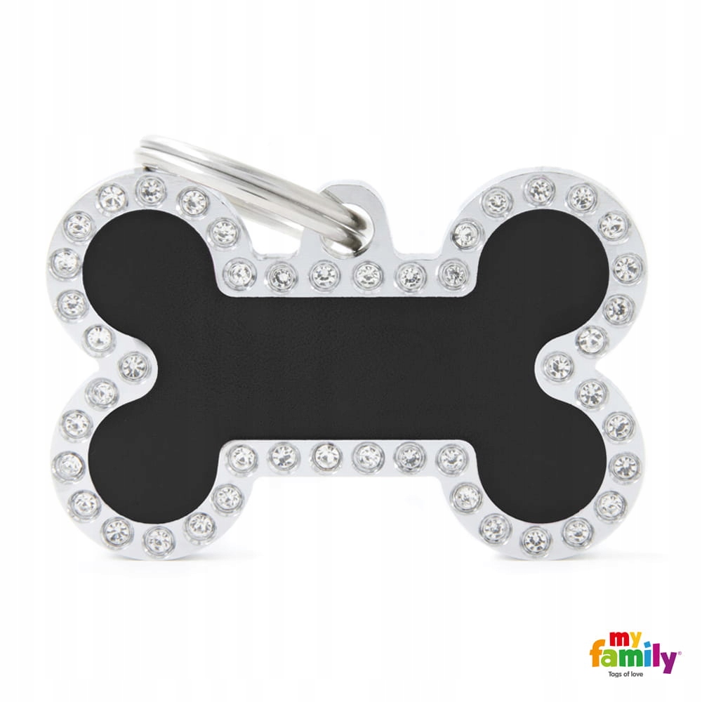 

MyFamily Glam Kość adresówka Swarovski Czarny L