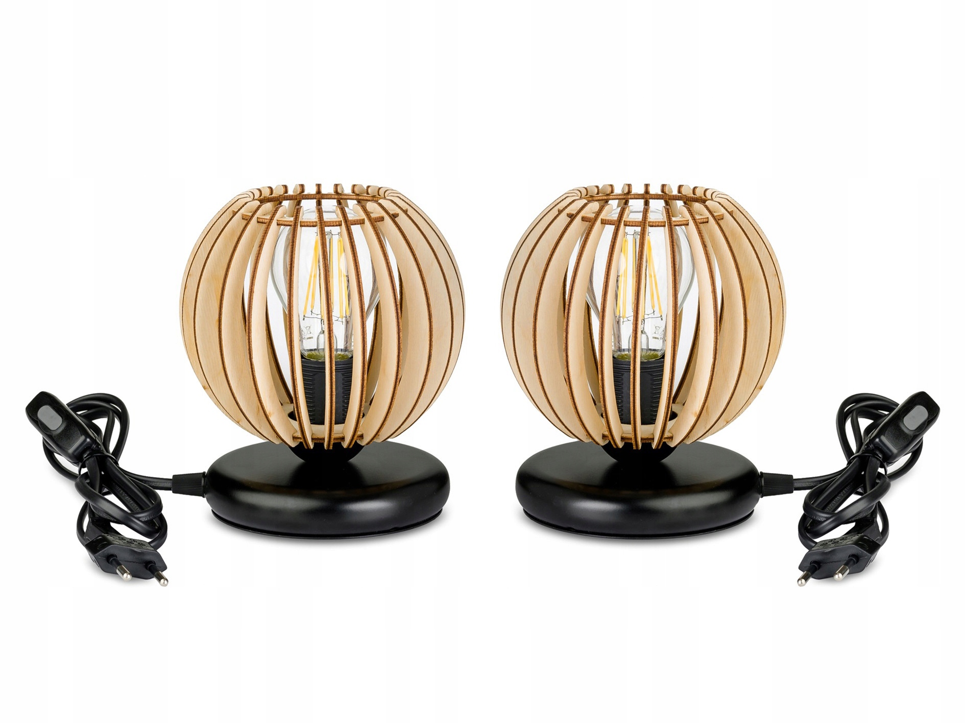 Lampka nocna Lampa stołowa loft na led E27 Drewno