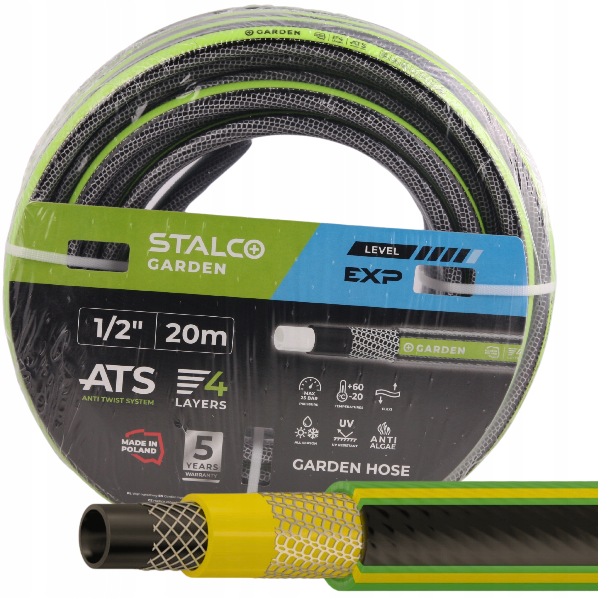 Hadice 1/2"x20 mb 4-VRSTVÁ, Nezamotává Se, Neohýbá Se, Silná, Vyztužená