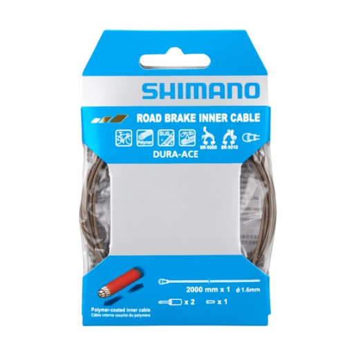 Linka hamulca Shimano Dura-ace Polimer 1,6x2000mm Szosa BC9000 Box Końcówki