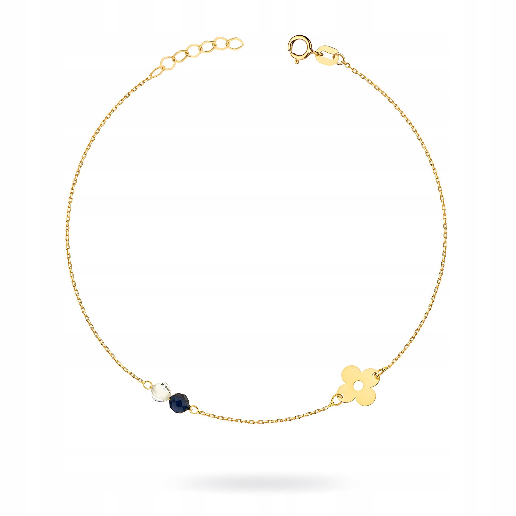 Zlatý Náramek Dámský pr. 585 14k Zirkony a Květina Krabička