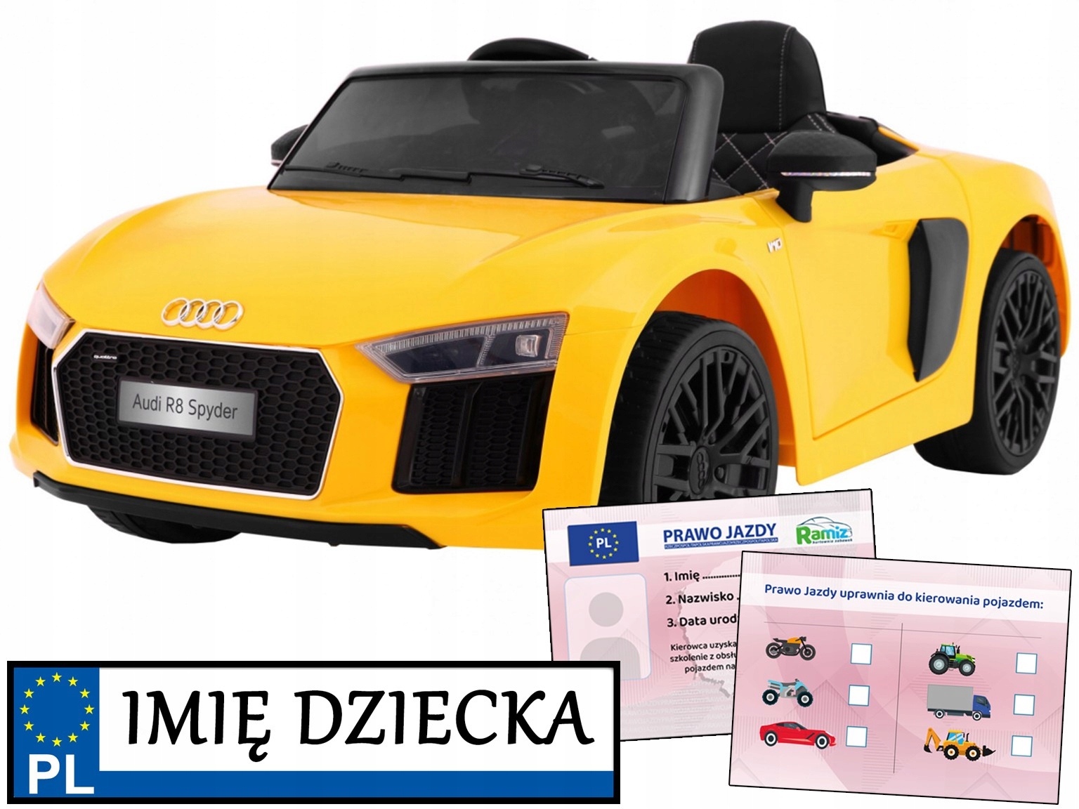 Audi R8 Spyder Zdalnie Sterowany samochód na akumulator dla dzieci