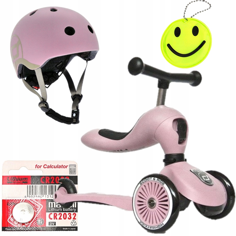 Scootandride Zestaw Highwaykick 1 Rose Hulajnoga Kask Xxs-s Bateria