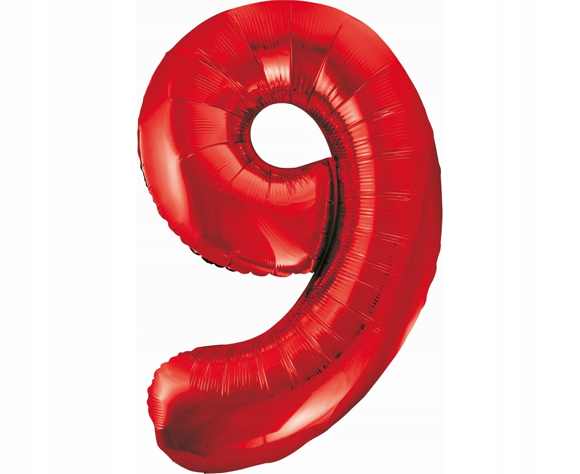 

Balon foliowy Cyfra 9 czerwona 100 cm Slim