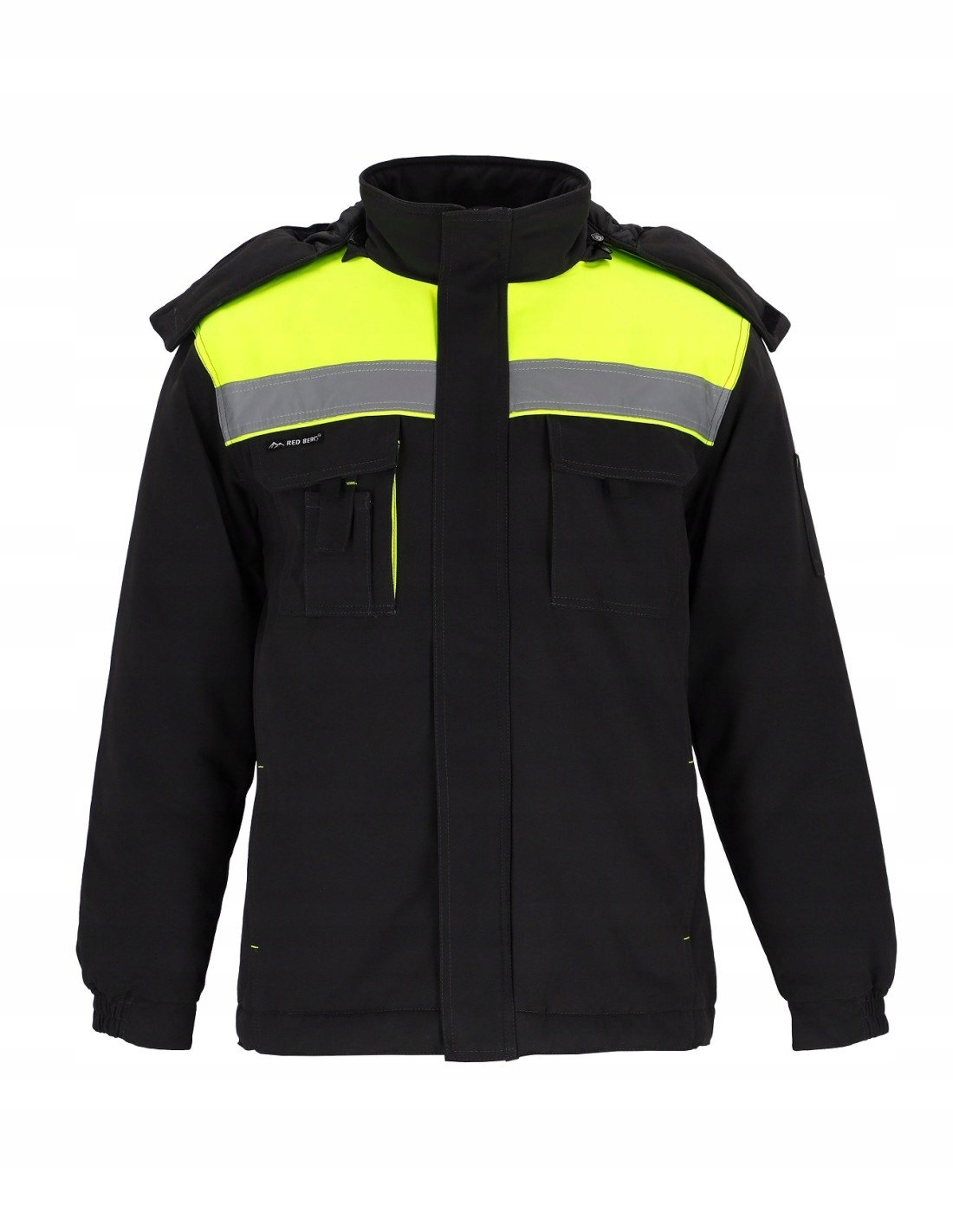 KURTKA ROBOCZA OCIEPLANA zimowa ODBLASKOWA kaptur REDBERG Model REDBERG VSMART KURTKA ZIMOWA ROBOCZA