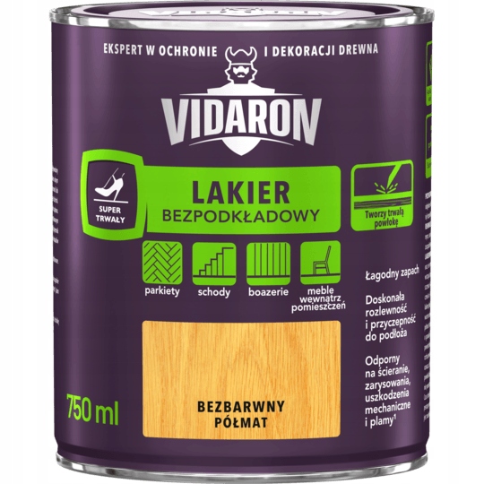 

Vidaron Lakier Bezpodkładowy Do Drewna Półmat 0,75