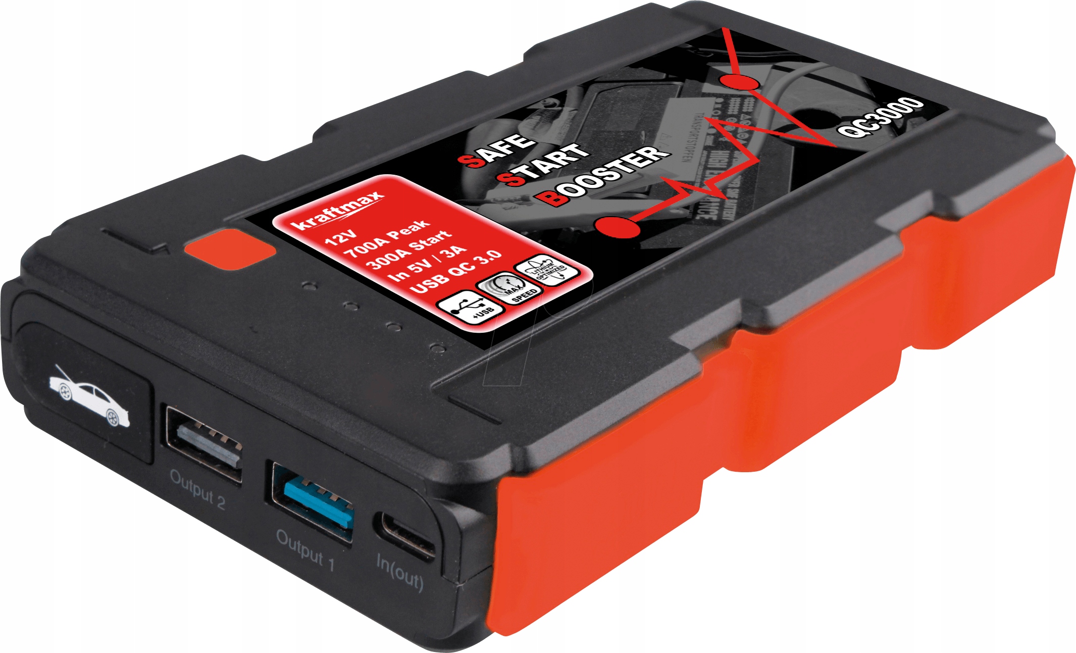 Kraftmax QC3000 Powerbank s funkciou štartovania 7200 mAh