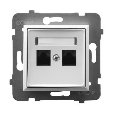 

Gniazdo komp. podwójne RJ45 kat.6 Biały Ospel Aria