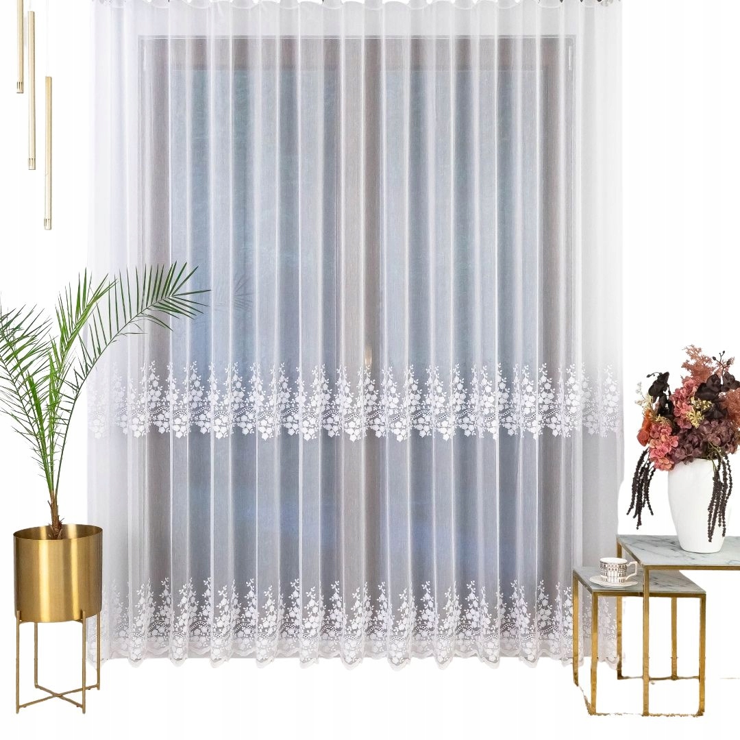 Hotová záclona s výšivkou na pásku, kolekce Premium 450X285