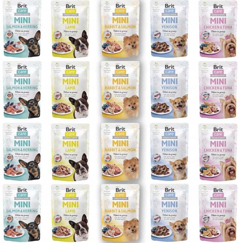 Levně Sáčky Brit Care Mini pro Psa 20x85g MIX Chutí Vlhké krmivo Malí Psi