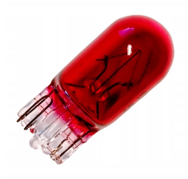 ŻARÓWKA T10 W5W 5W 12V CZERWONA