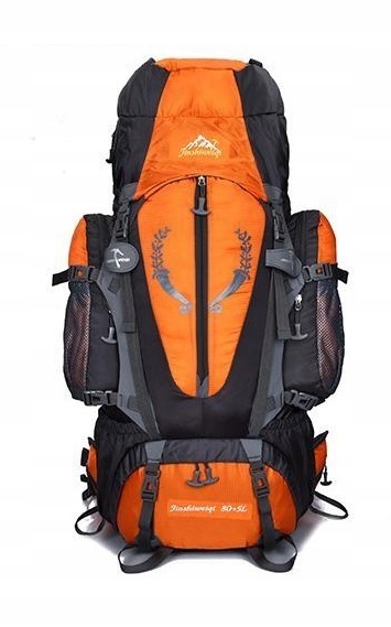 Plecak Turystyczny Trekkingowy Outdoor Górski 85 L Pomarańczowy