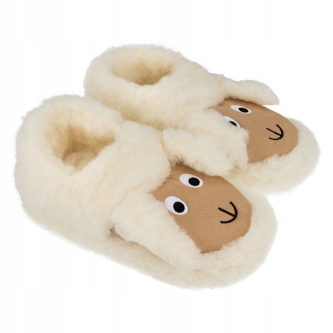 PANTOFLE WEŁNIANE, OWIECZKI Z PIĘTĄ, MERYNOS, r.41