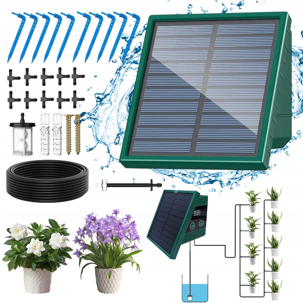Solární automatické zavlažování, kapací sada 30 režimů Ip65 400 ml/min