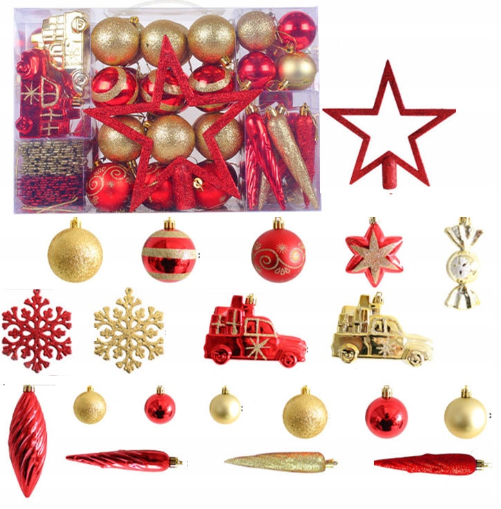 

Bombki Choinkowe Zestaw Na Choinke Ozdoby 102SZT