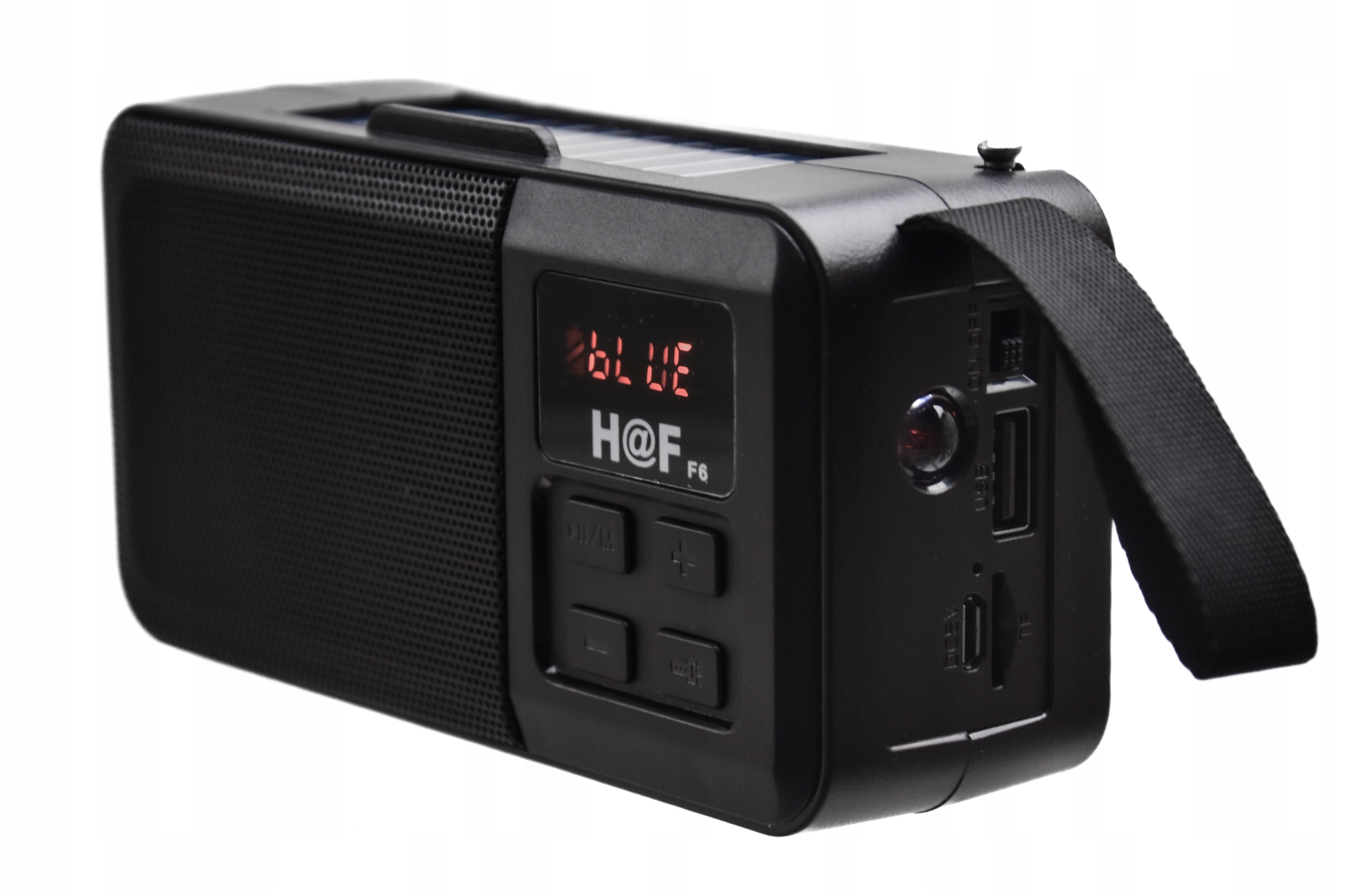 GŁOŚNIK BLUETOOTH RADIO SOLAR SOLARNE LATARKA USB Kolor czarny