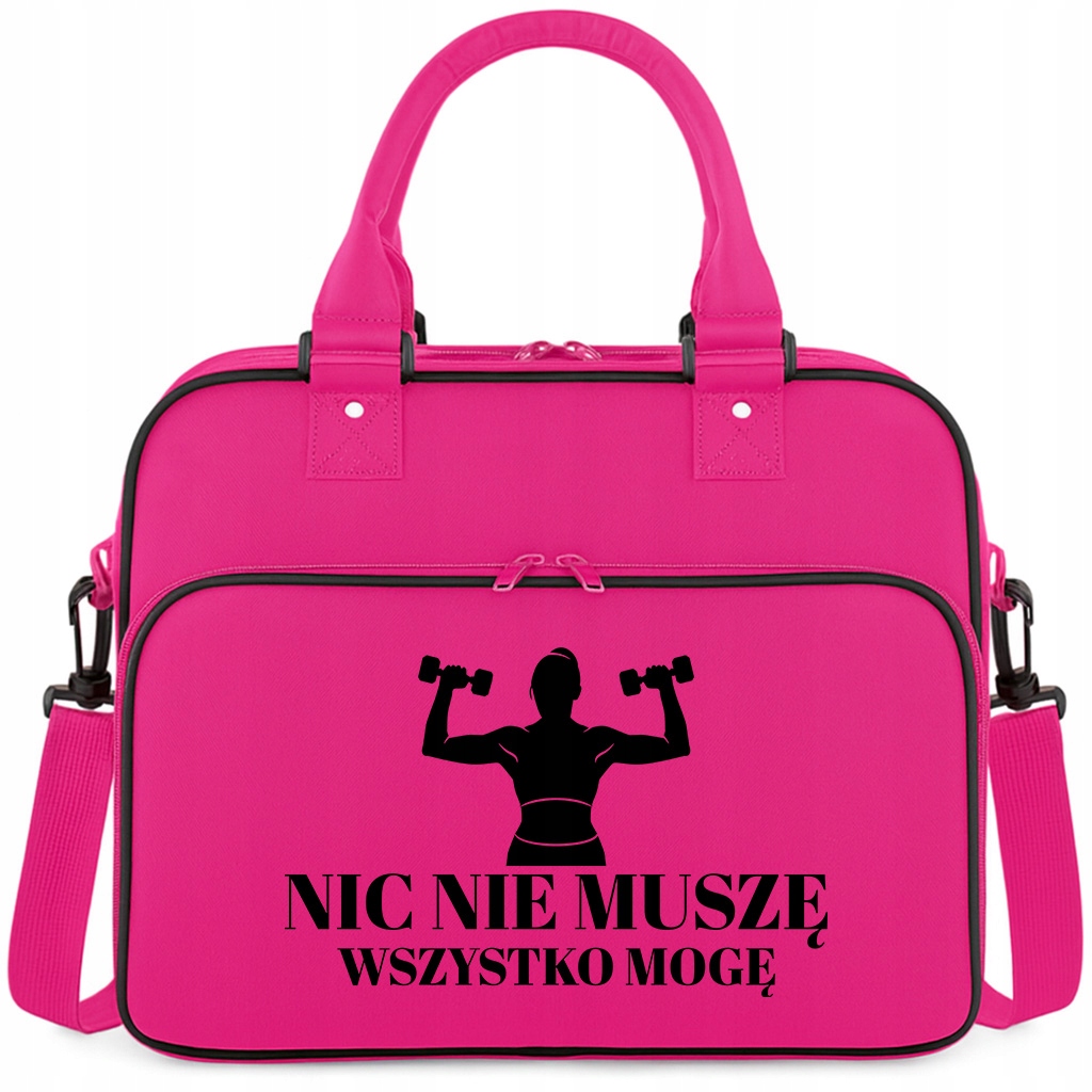 Torba Różowa Nic Nie Muszę Pojemna Na Siłownię Trening Pilates Fitness Jogę