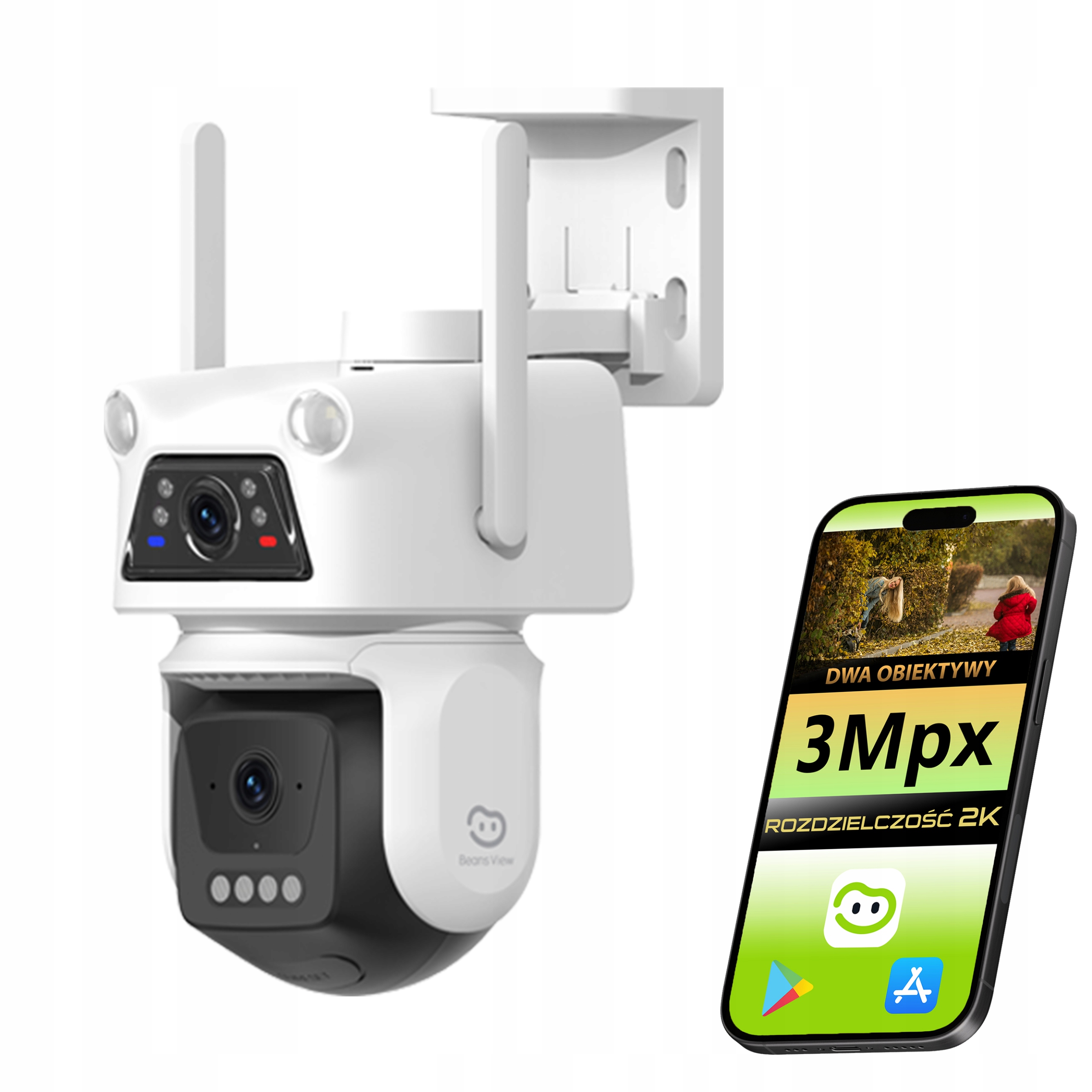 Vonkajšia Wifi Kamera Dual Dvojitá 2X 3Mpx Beansview D320 Ptz