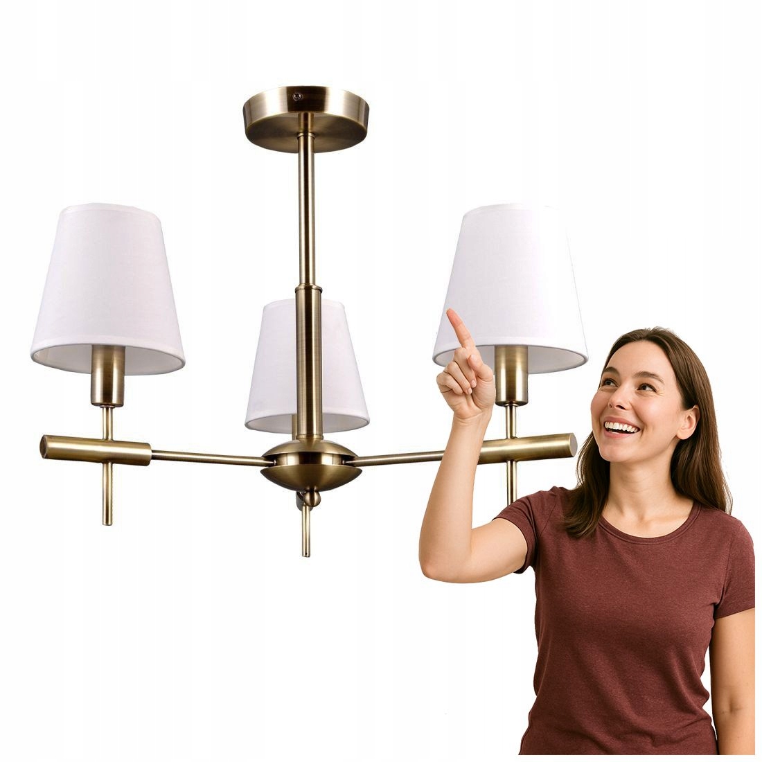 Žlto-zlatá závesná lampa Balter 3-bodová Italux