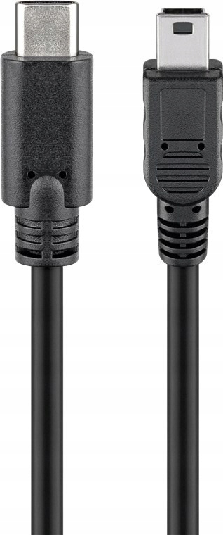 

Kabel Usb 2.0 Usb-c na Mini-B 2.0, czarny 0.5 m