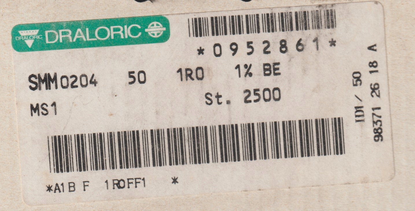 [100szt] 1R 1% 50ppm rezystor Smd minimelf SMM0204 Draloric low noise