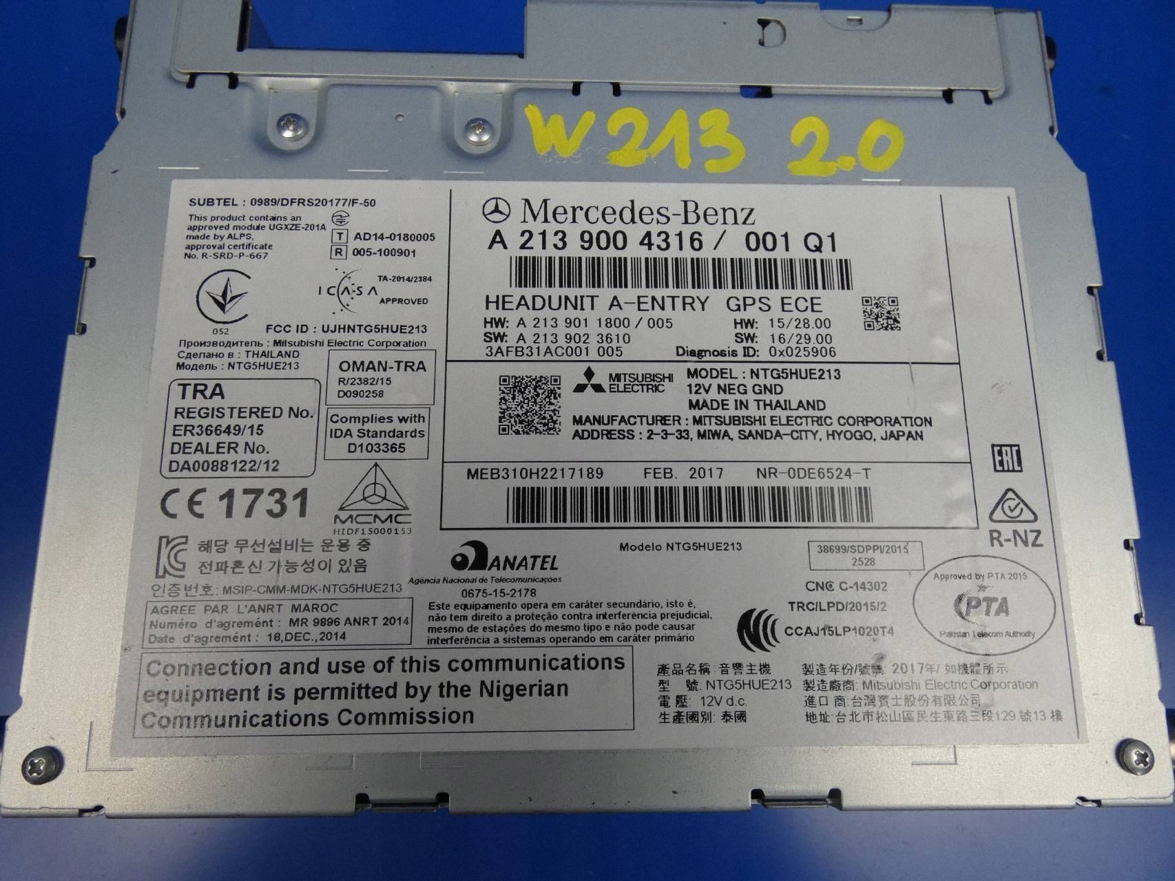 MERCEDES E KLASA W213 Module TUNER RADIA Navigation