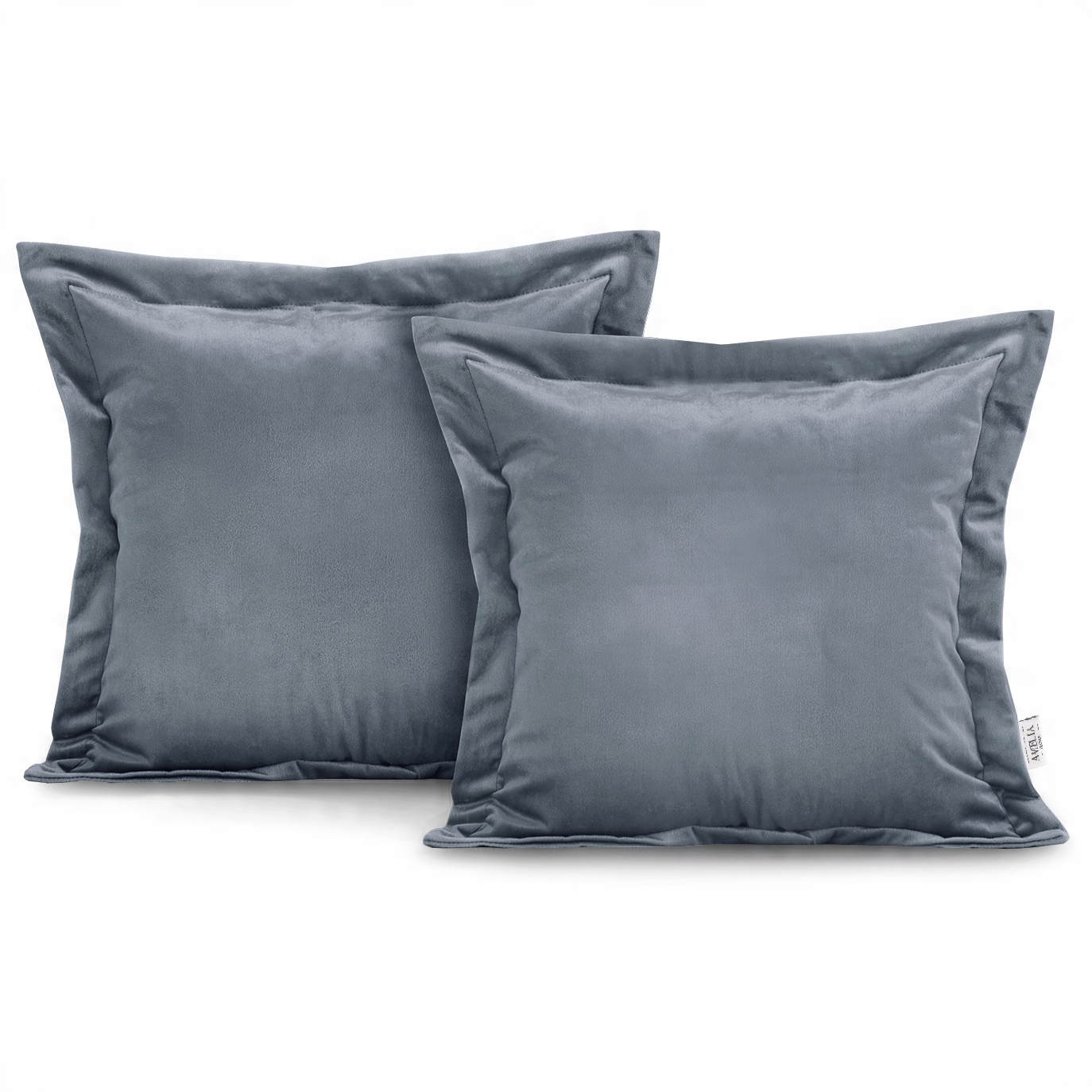 

Gładkie szare poszewki velvet z falbaną 50x70 cm