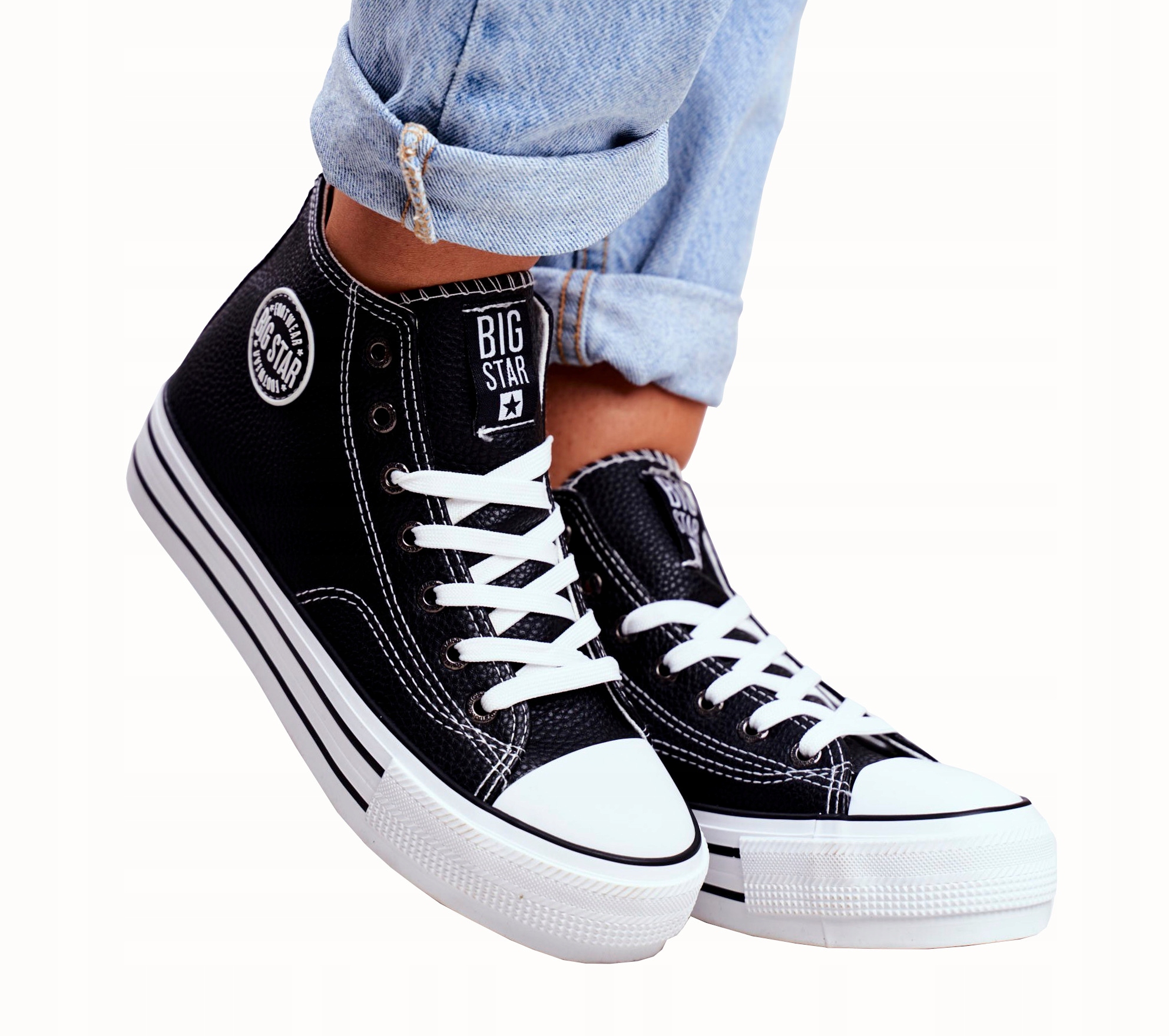 

Czarne Trampki Wysokie Big Star GG274012 - 38