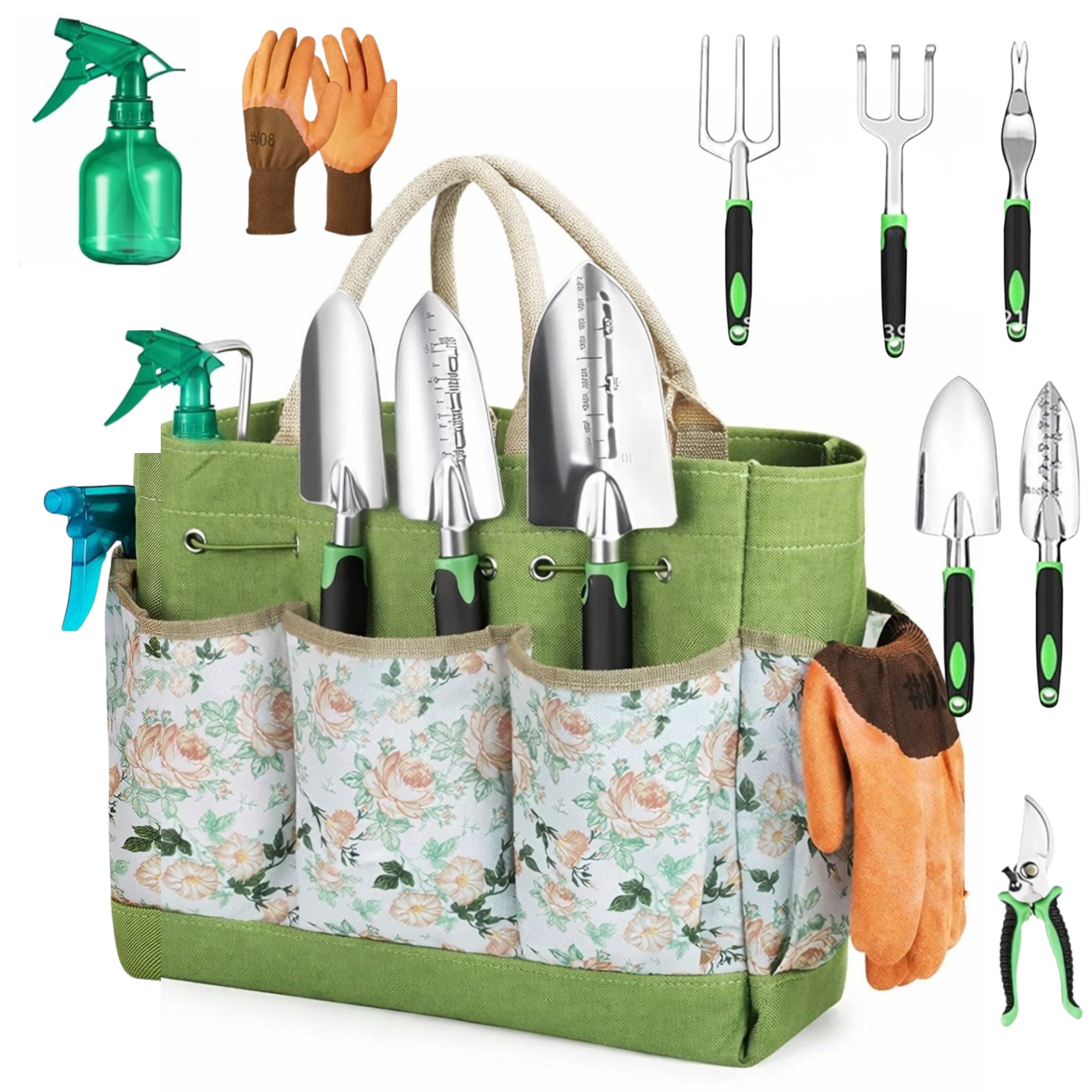 Sada zahradního nářadí 9v1 XXL zahradní Taška na nářadí Pevná