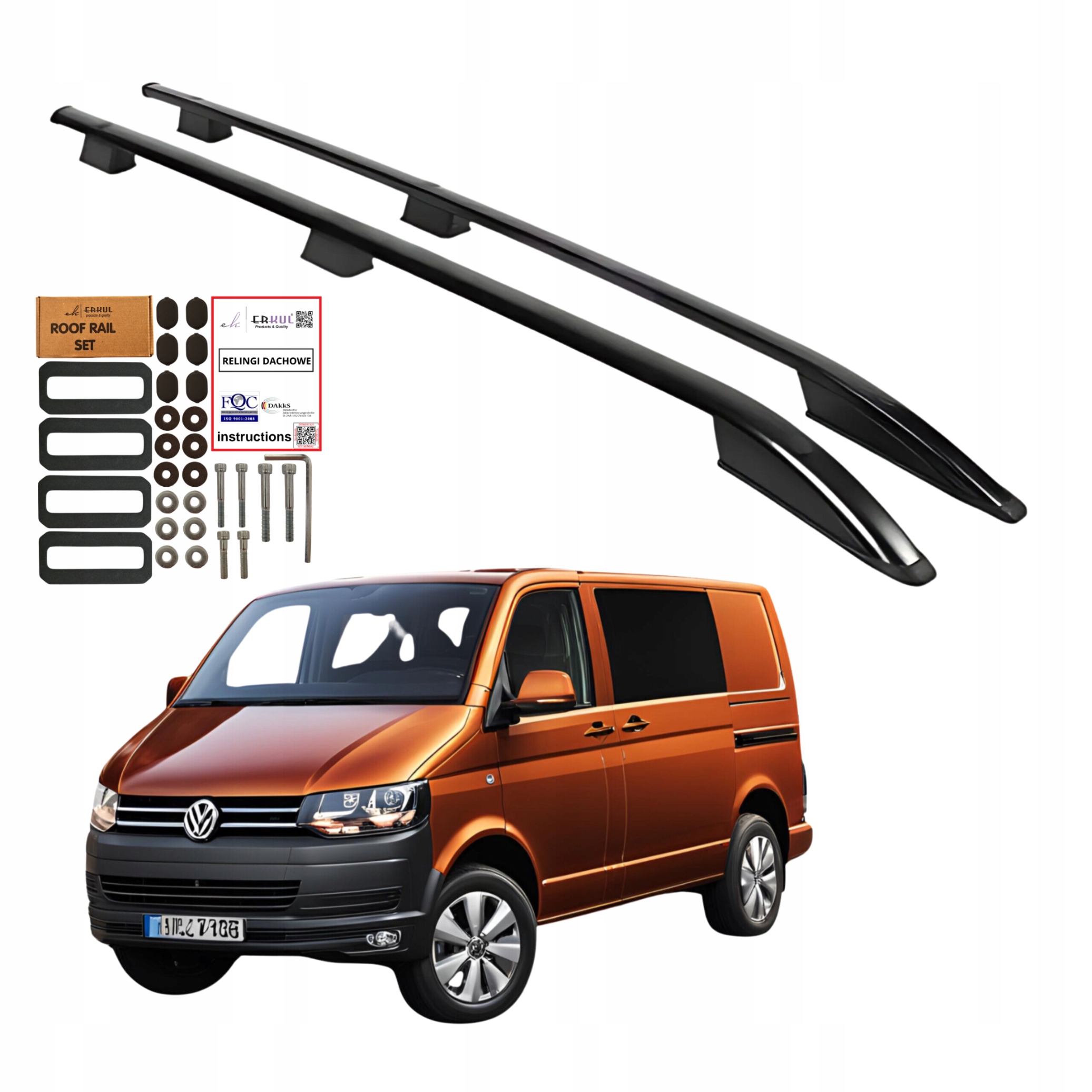 Střešní nosiče Volkswagen Transporter T5 T6 Short Krátký L1 od roku 2003 Černé