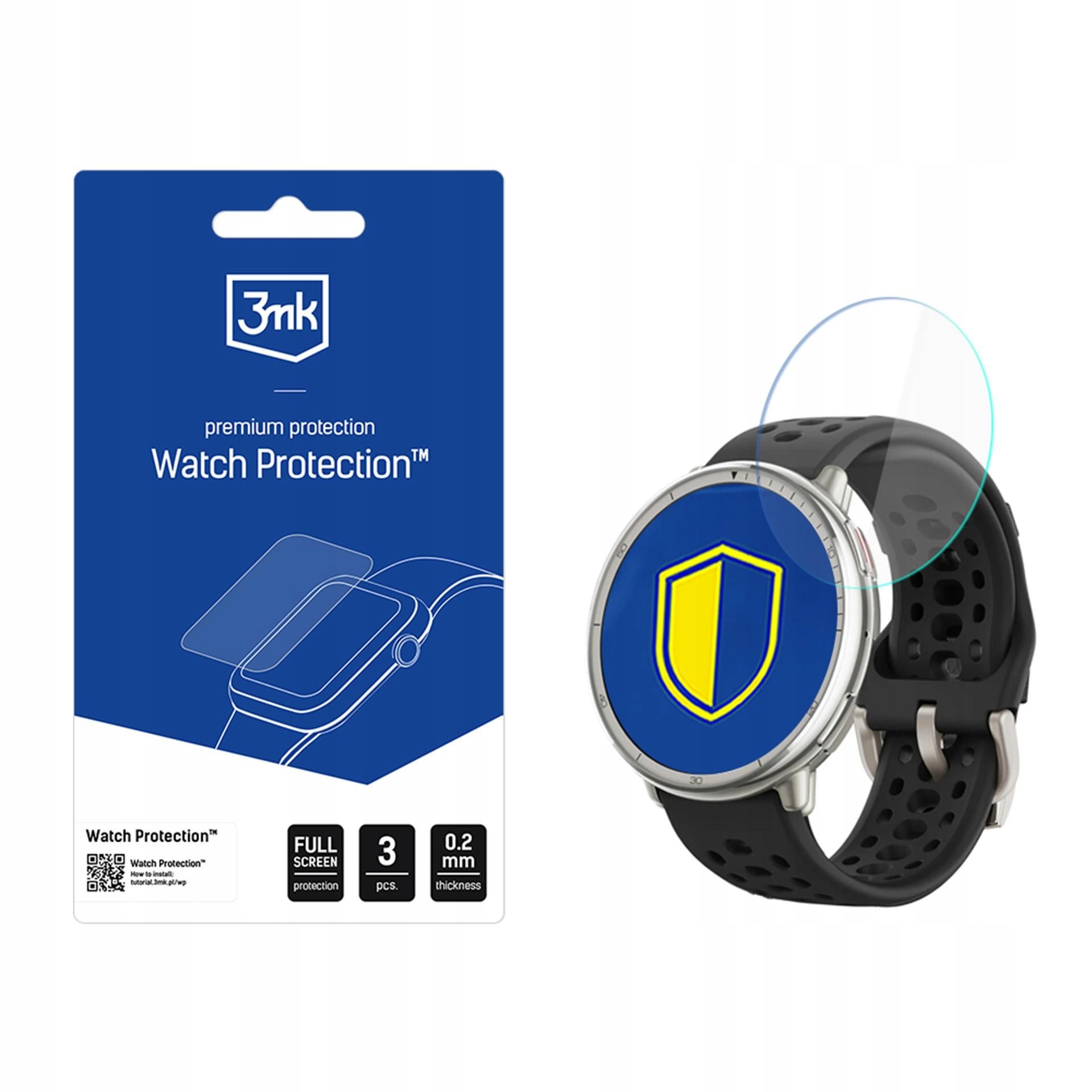 3 szt. Folia ochronna do Amazfit Active 2 3mk Watch Protection