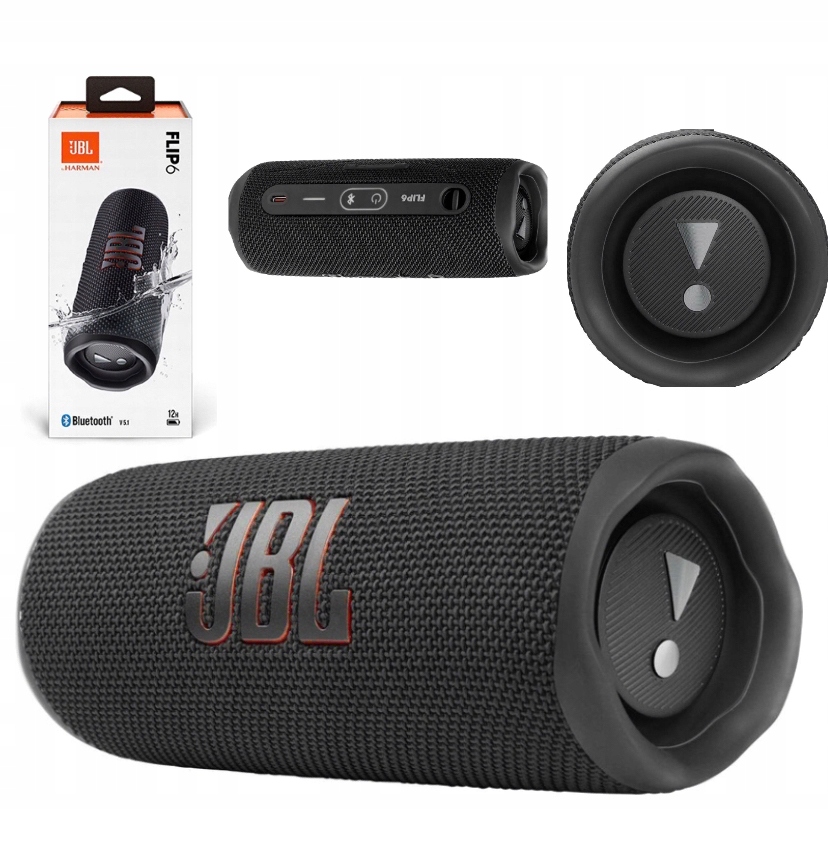 GŁOŚNIK JBL FLIP 6 CZARNY GŁOŚNY DUŻY BLUETOOTH