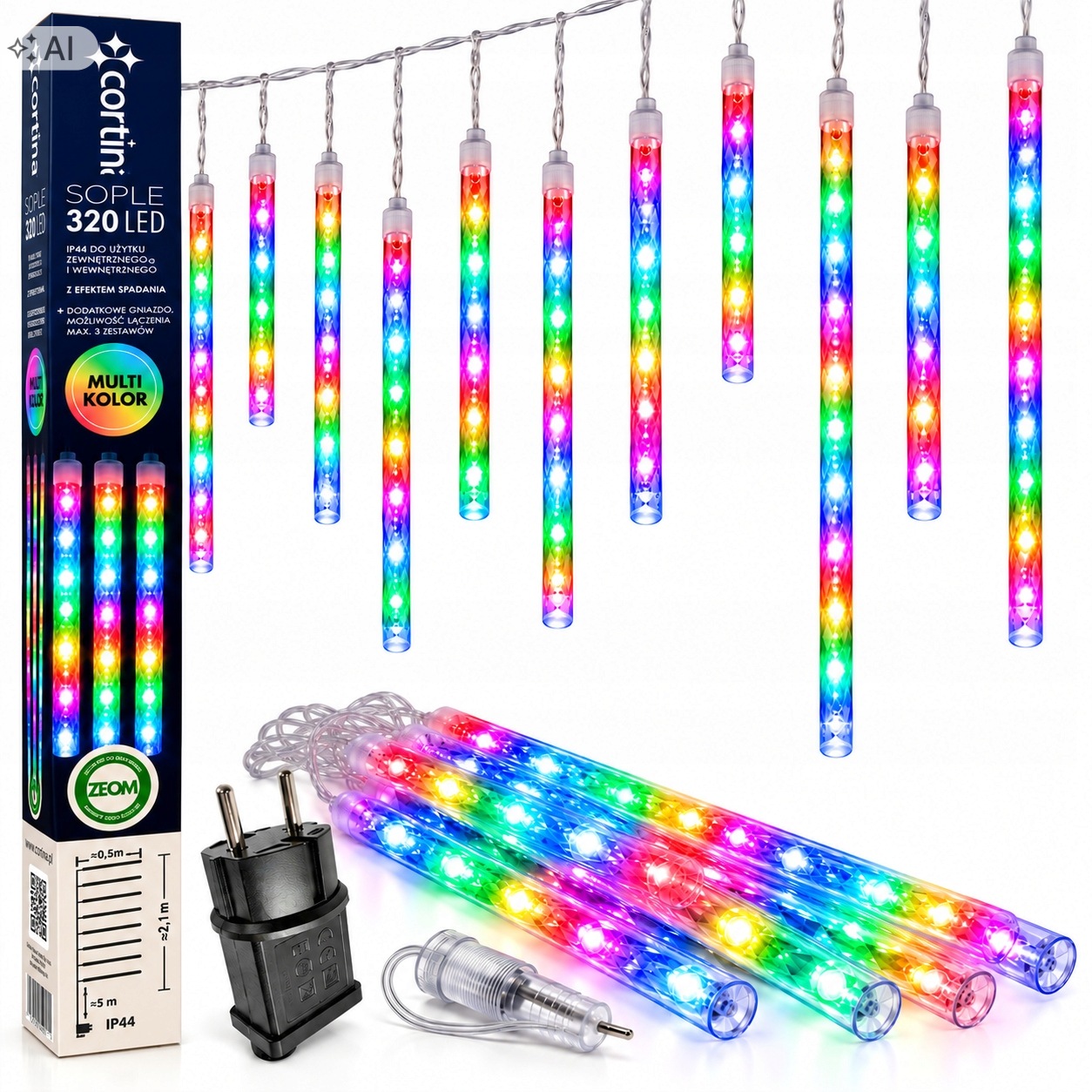 Led Rampouchy Meteory 8 Ks 320 Led Girlanda Barevná Vánoční
