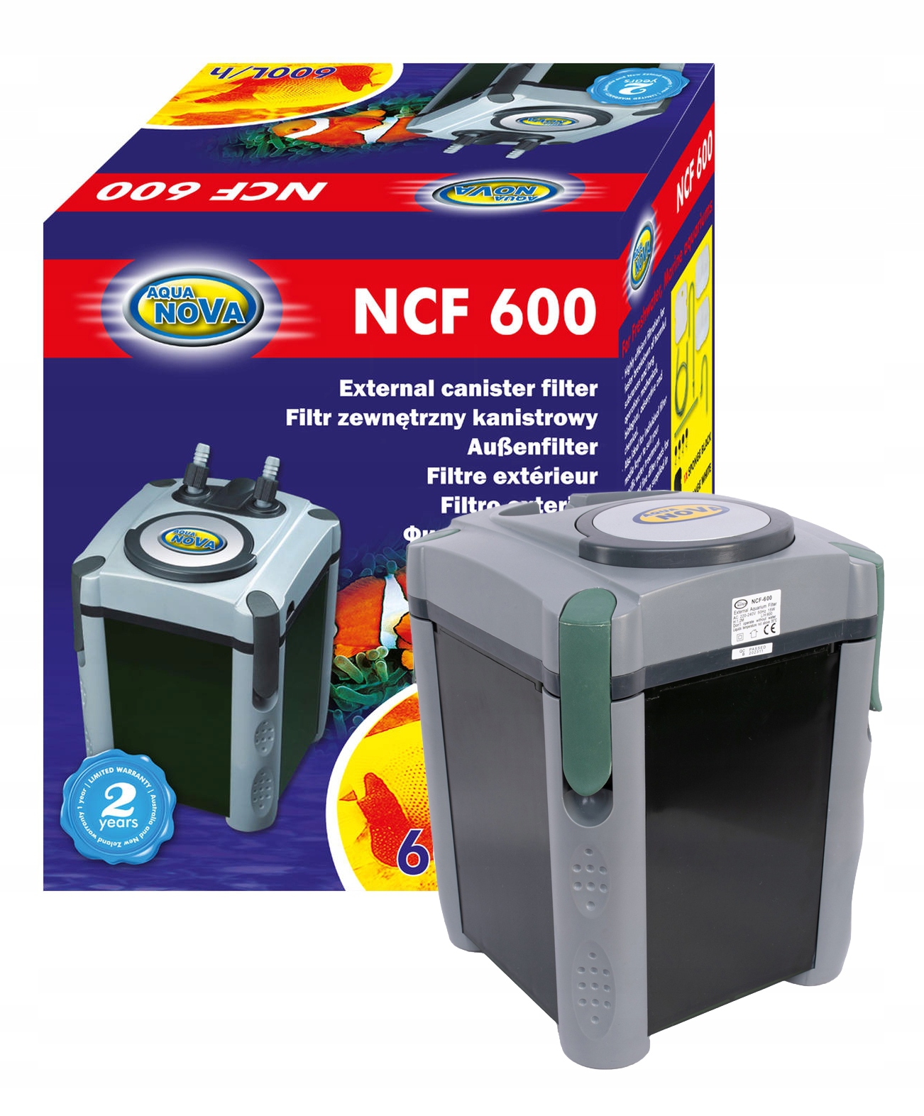 Aqua Nova NCF-600 [600l h] filtr zewnętrzny do akwarium max 150l