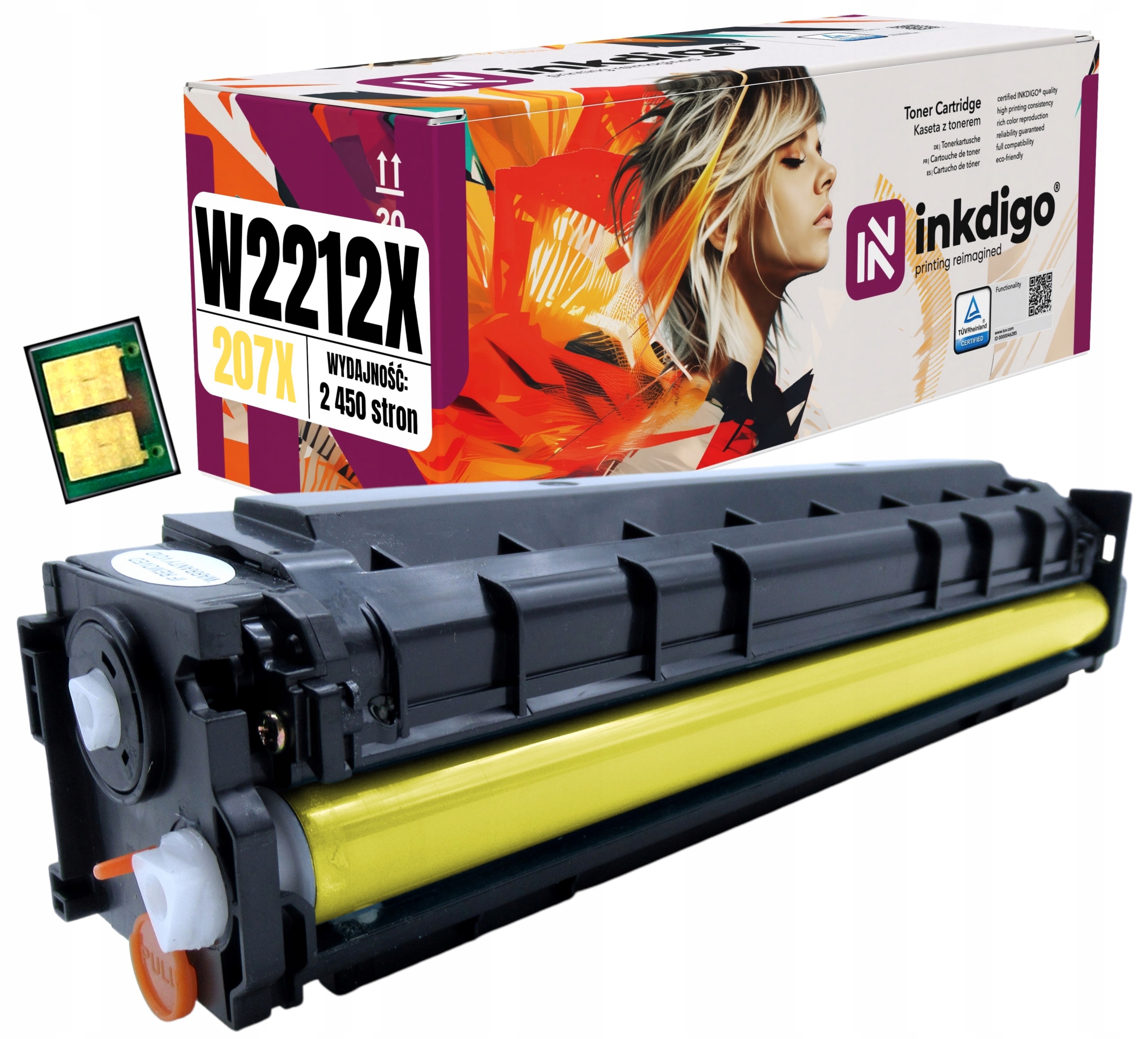 Žlutý toner Tiskárny Hp W2212A 207A Color LaserJet Pro Mfp M283fdw Čip