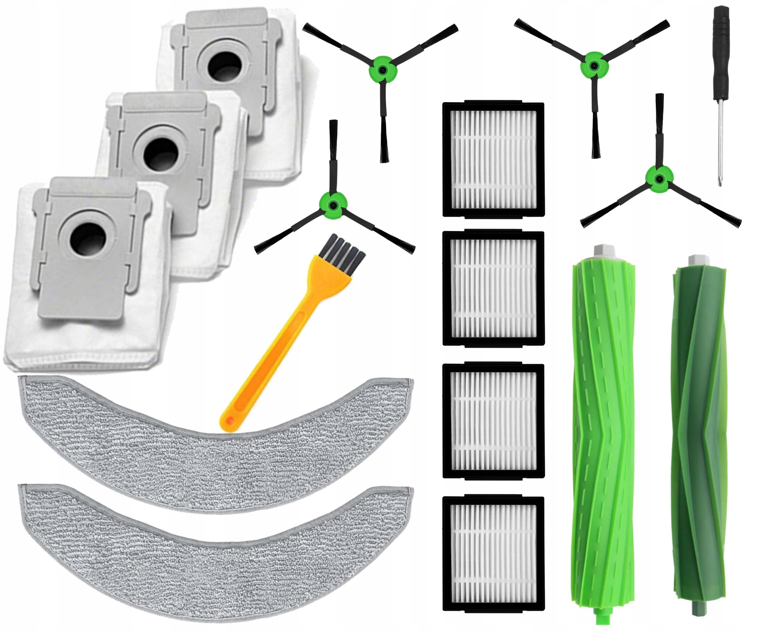 Zestaw Filtry Szczotki Worki Mopy do iRobot Roomba Combo J7+ J9+ Akcesoria