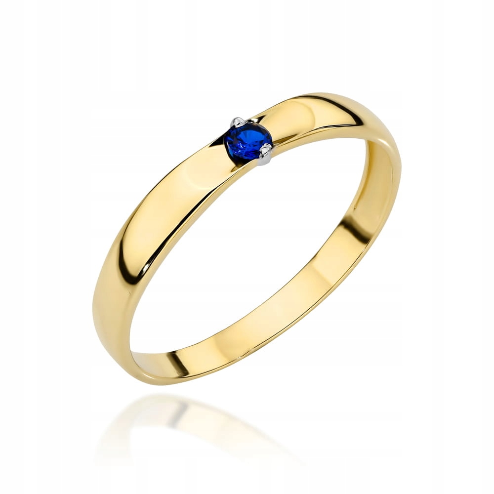 Zlatý Prstýnek 585 14k s kamenem Safír 1.3g, zásnubní vzor dárek