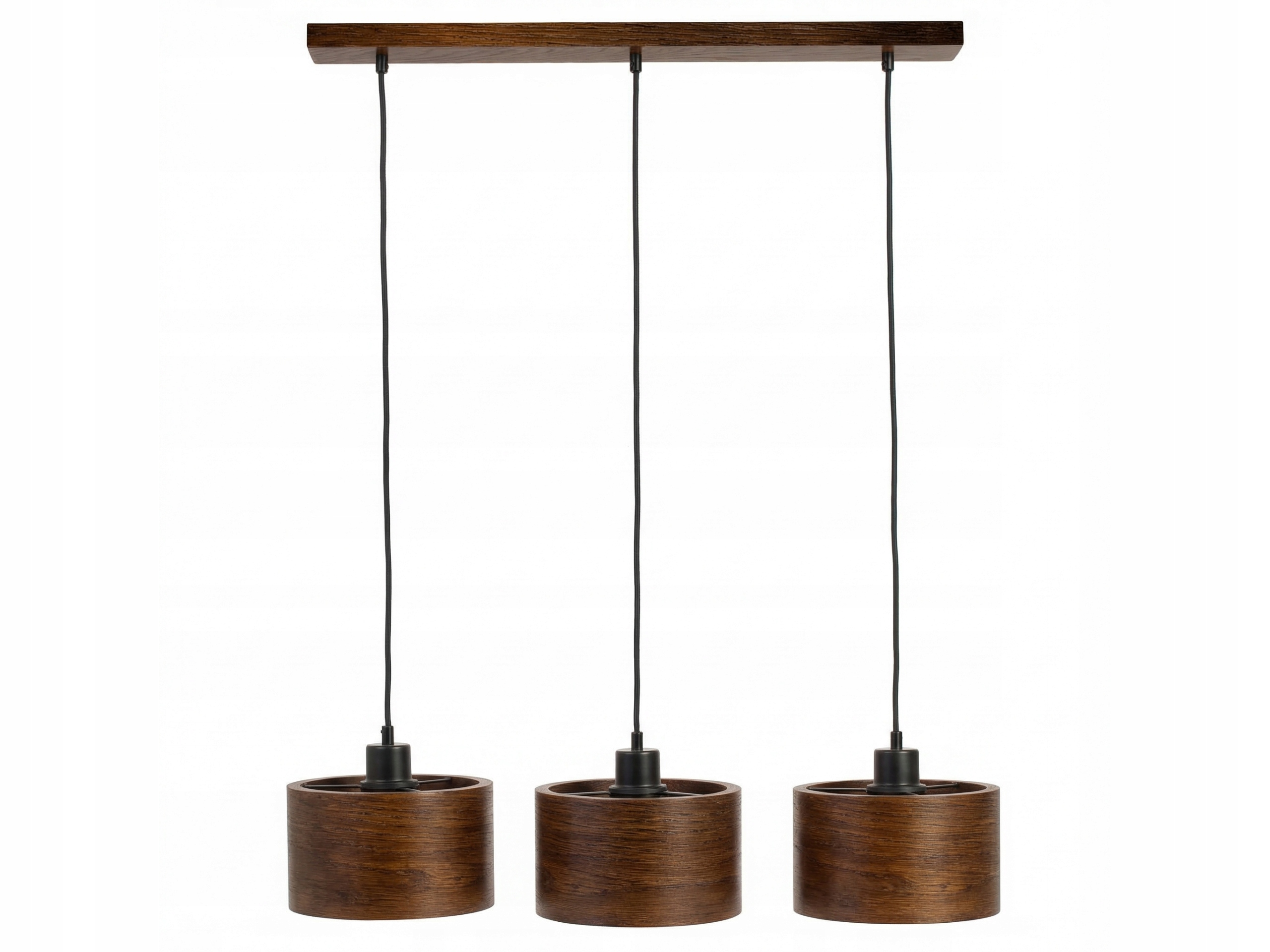 Závěsná trojitá stropní lampa Antilia lustr Tmavý Dub do obývacího pokoje kuchyně