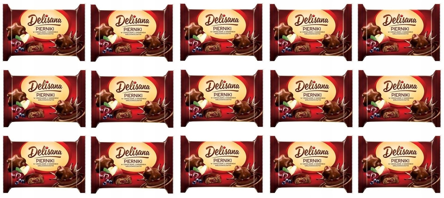 Levně 15 x 200 g Delisana Perníčky s víceovocnou náplní Karton