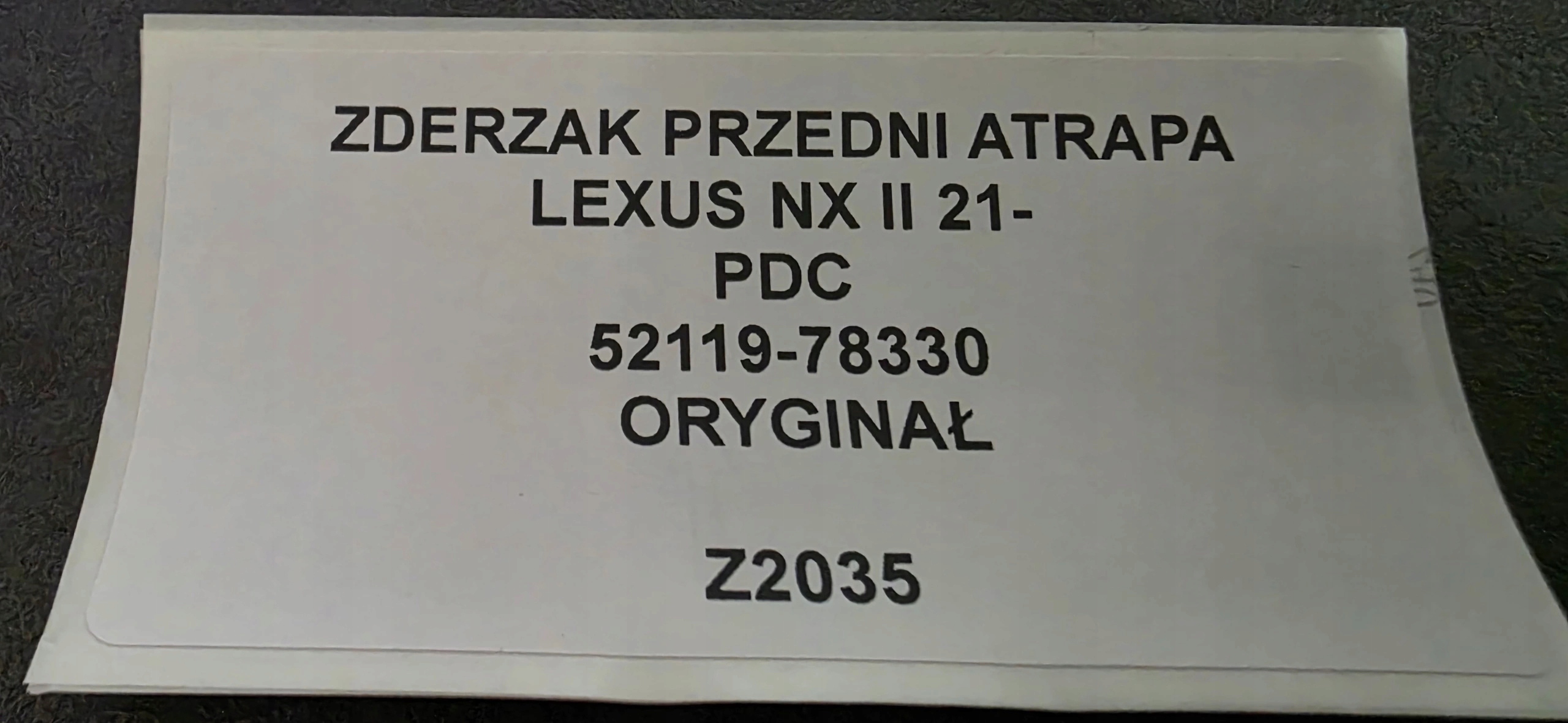 front bumper grille LEXUS NX II 21- PDC original 52119-78330