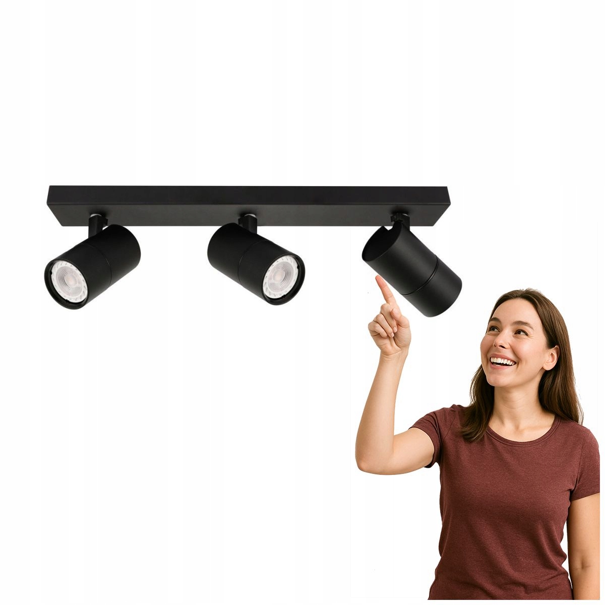 Lampový reflektor Laconi čierny 3xGU10 Moderný Italux