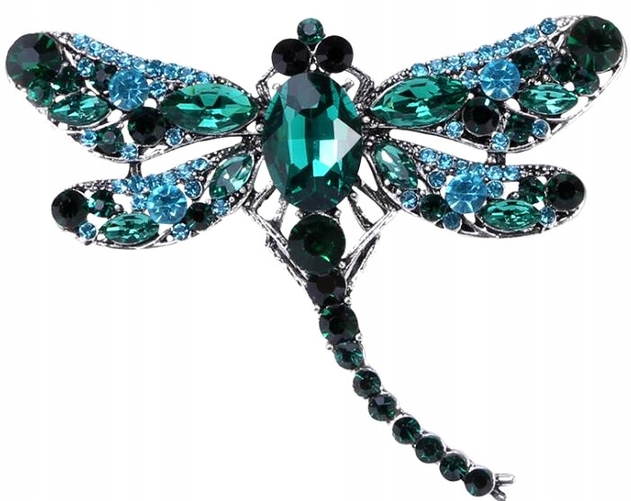 

Ważka Broszka z cyrkoniami owad pin retro boho