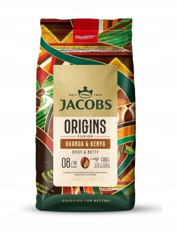 Jacobs kawa ziarnista 1 kg, Origins fusion Uganda i Kenya Espresso