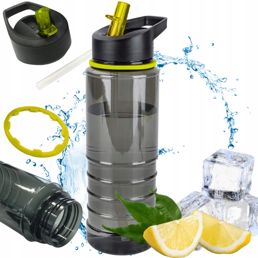 Butelka Tritanowa Sportowa Ze Słomką Bidon Na Wodę Szczelna Bpa Free 750ML