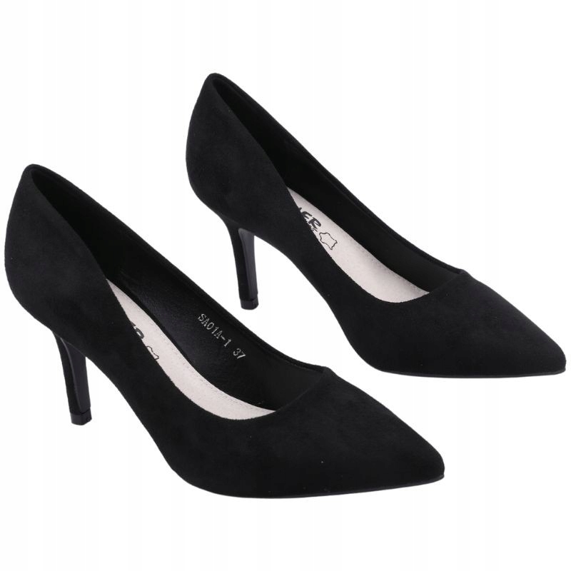 Szpilki Czarne Czółenka Damskie Buty r. 37 Klasyczne 8CM, Obcas Klasyczne