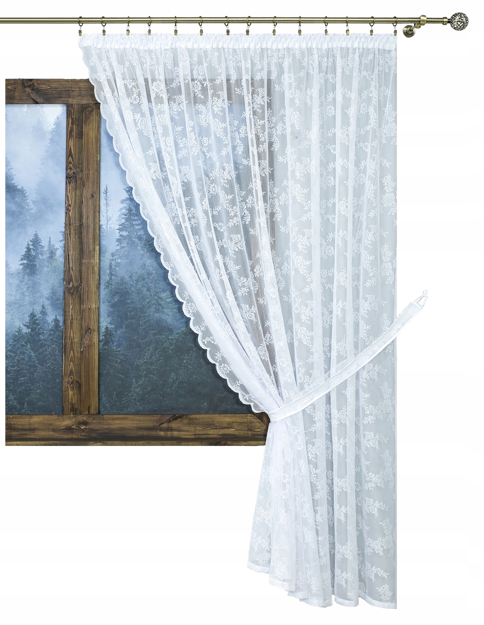 

Gotowa Firana Żakardowa Z Taśmą 300X250 Biała Pr