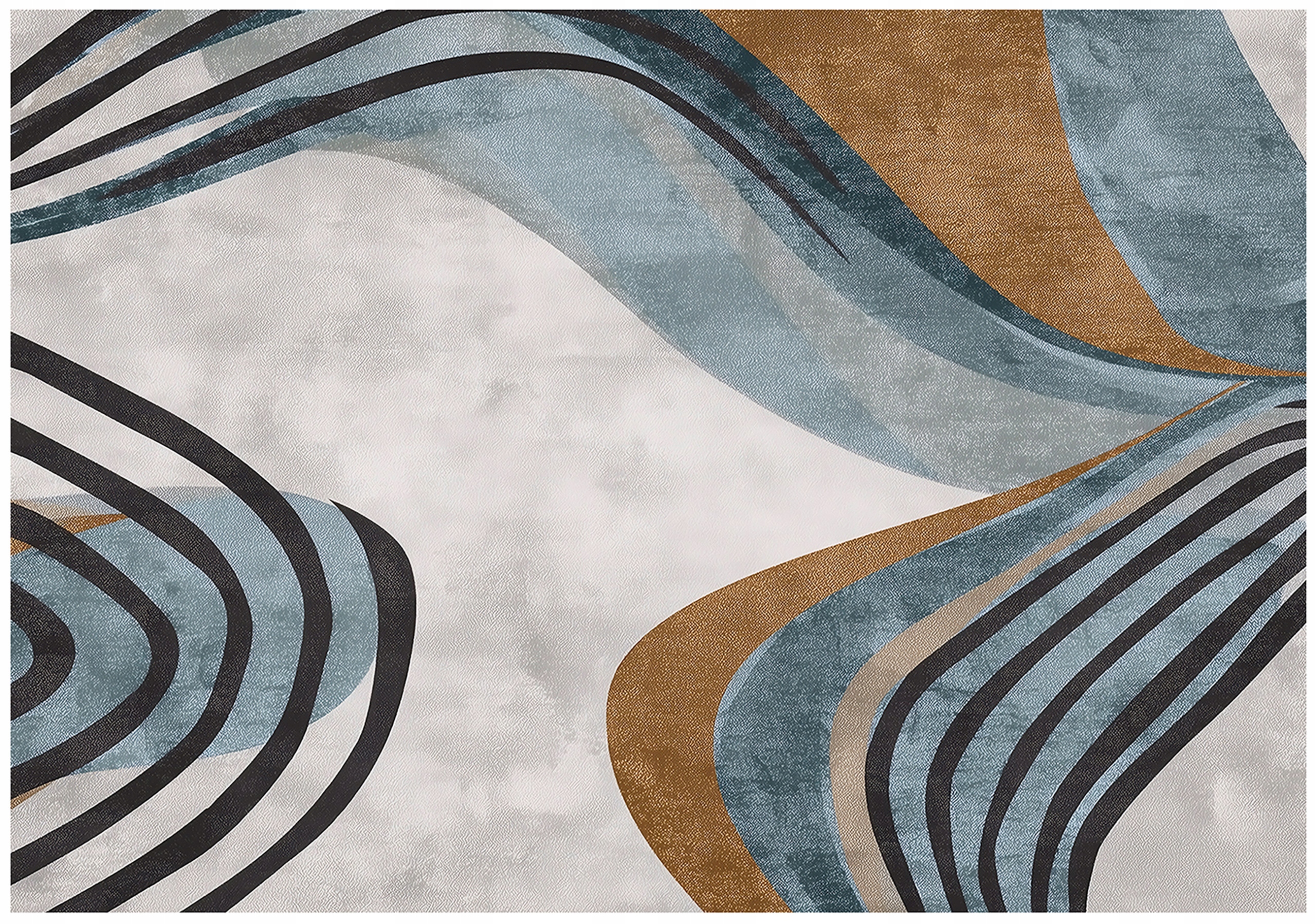 Fototapeta Abstrakce Art Deco Retro Šedá Modrá Černá Vlny 300x210