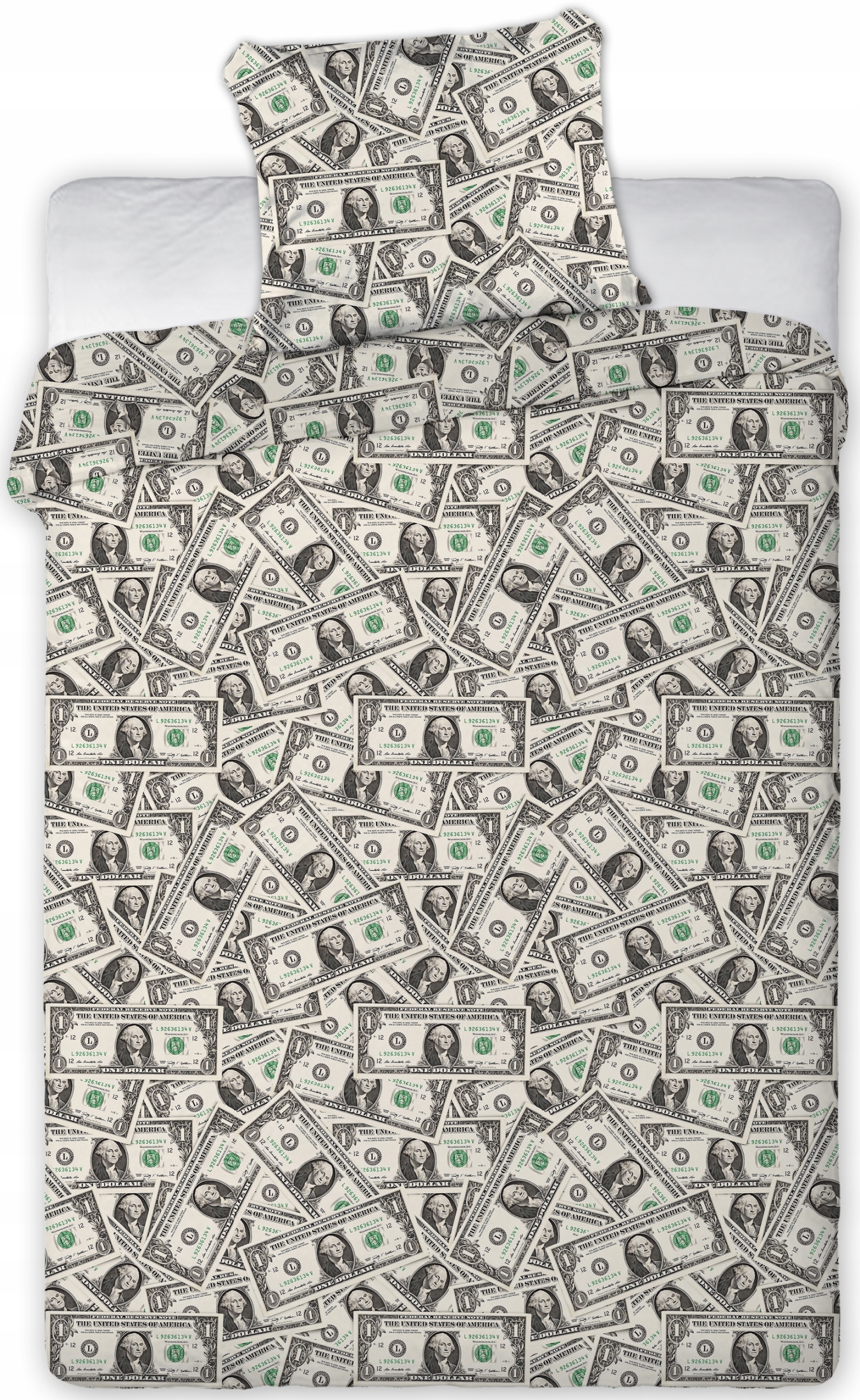 160X200 POŚCIEL BAWEŁNA PIENIĄDZE DOLARY 3624 DD